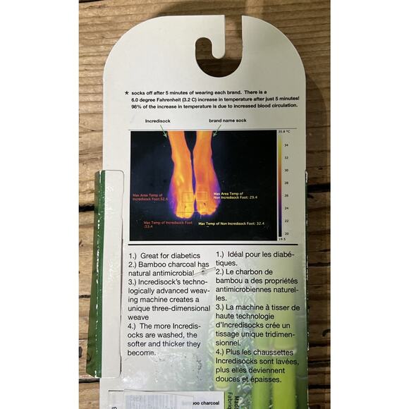 Incredisocks Charcoal Men’s Size 9.5-12.5 Athletic Gray Socks - NWT - Picture 3 of 5